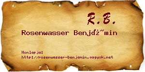 Rosenwasser Benjámin névjegykártya